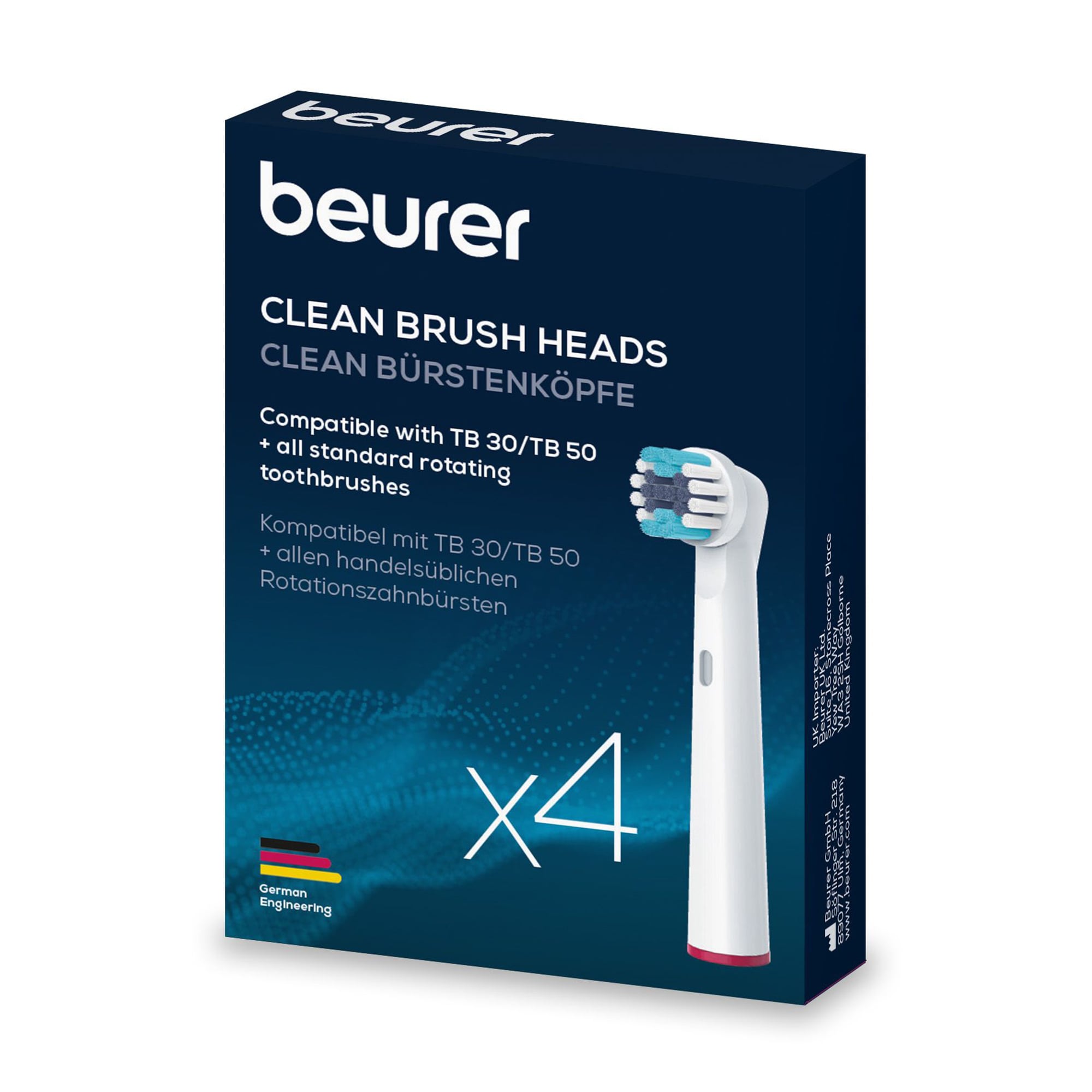 Насадка для зубної щітки Beurer Clean Brush Heads TB 30/50, 4 шт